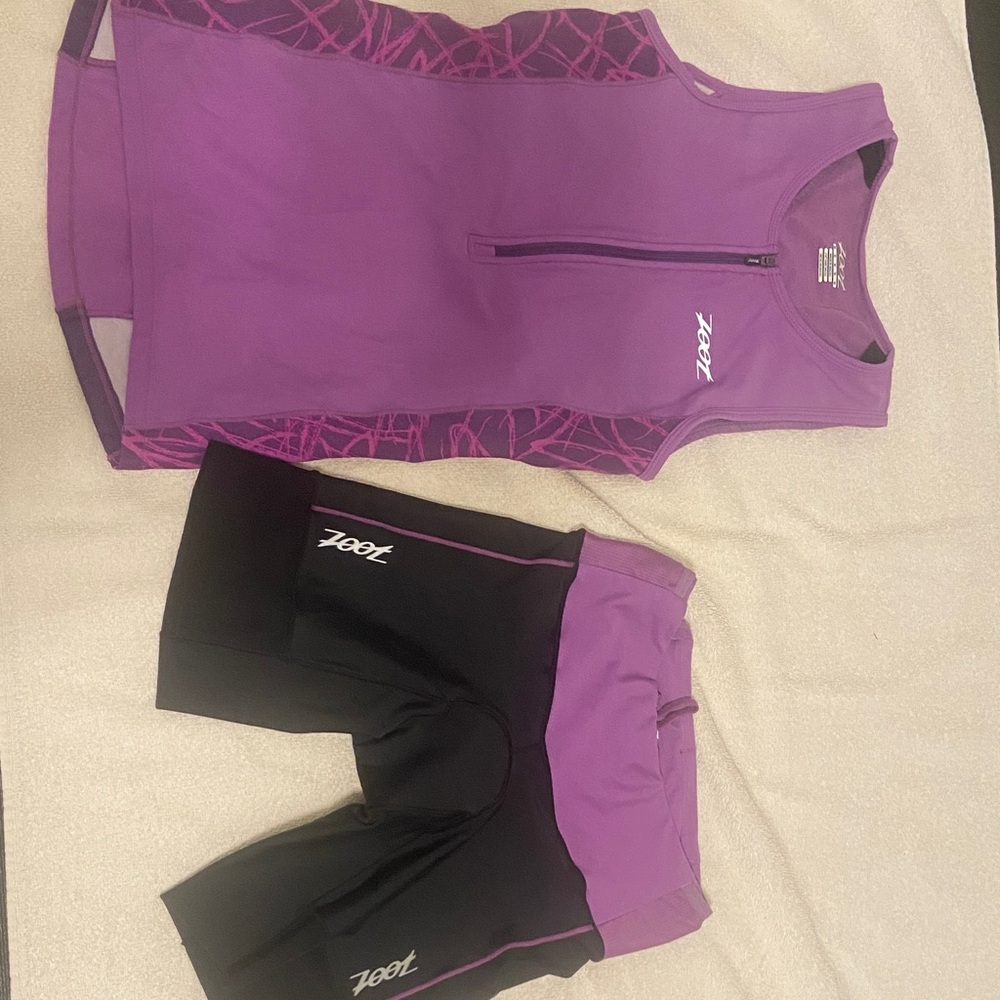 Zoot Violet and Black Triathlon Short and Jersey
